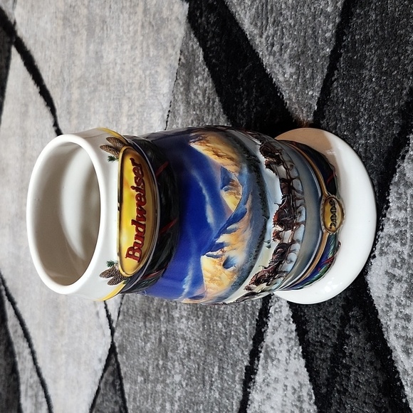 BUDWEISER 2000 HOILDAY CLYDESDALES HORSES MOUNTAIN BEER STEIN MUG CUP - Picture 1 of 11